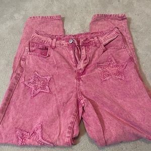 Womens NWOT Pink Starry Jeans